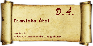 Dianiska Ábel névjegykártya